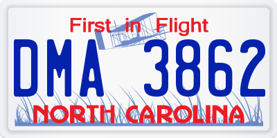 NC license plate DMA3862
