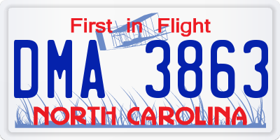 NC license plate DMA3863
