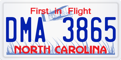 NC license plate DMA3865