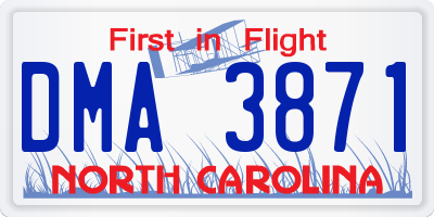NC license plate DMA3871