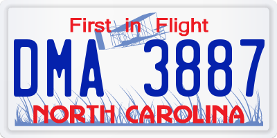 NC license plate DMA3887