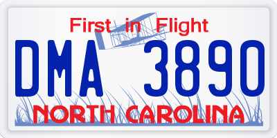 NC license plate DMA3890