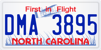 NC license plate DMA3895