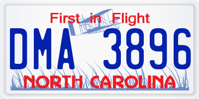 NC license plate DMA3896