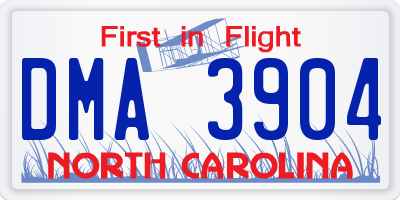 NC license plate DMA3904