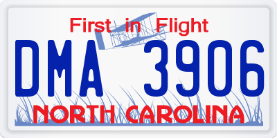 NC license plate DMA3906