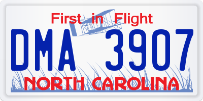 NC license plate DMA3907