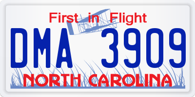 NC license plate DMA3909