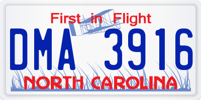 NC license plate DMA3916