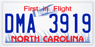 NC license plate DMA3919
