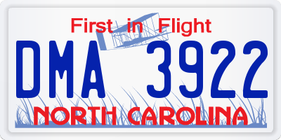 NC license plate DMA3922