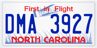 NC license plate DMA3927
