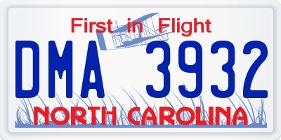 NC license plate DMA3932