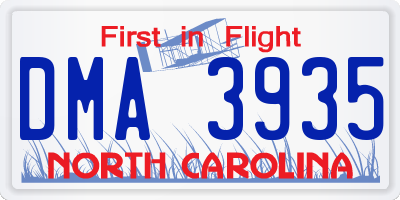 NC license plate DMA3935