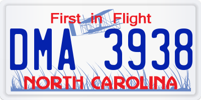 NC license plate DMA3938