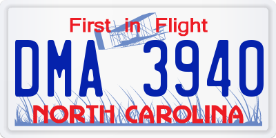 NC license plate DMA3940