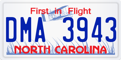 NC license plate DMA3943