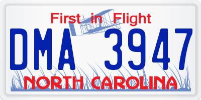NC license plate DMA3947