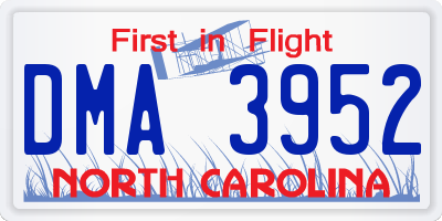 NC license plate DMA3952