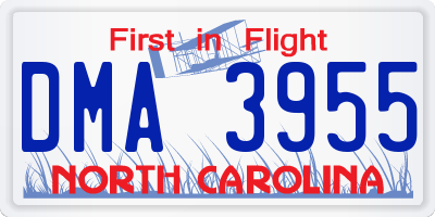 NC license plate DMA3955