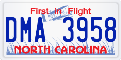 NC license plate DMA3958