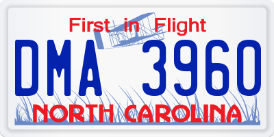 NC license plate DMA3960