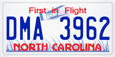 NC license plate DMA3962