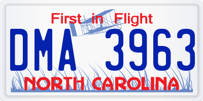 NC license plate DMA3963