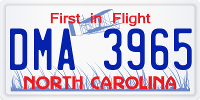 NC license plate DMA3965