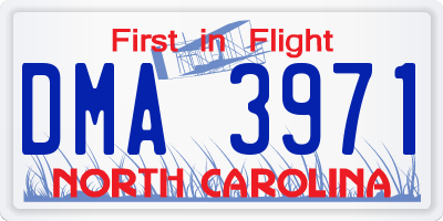 NC license plate DMA3971