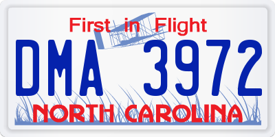 NC license plate DMA3972