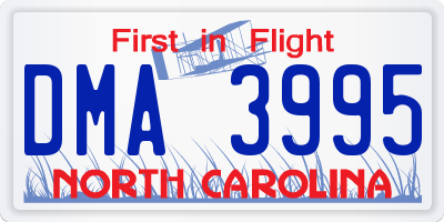 NC license plate DMA3995