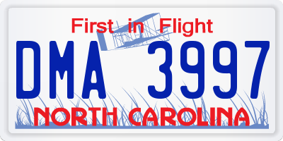 NC license plate DMA3997