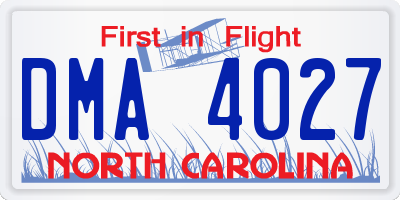 NC license plate DMA4027