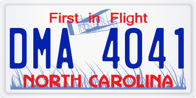 NC license plate DMA4041