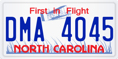 NC license plate DMA4045