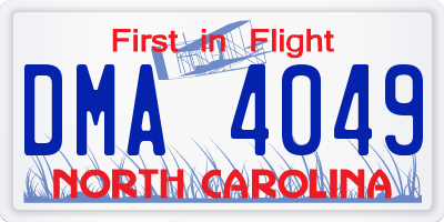 NC license plate DMA4049