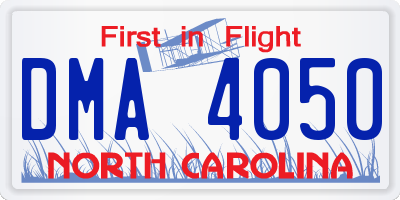 NC license plate DMA4050