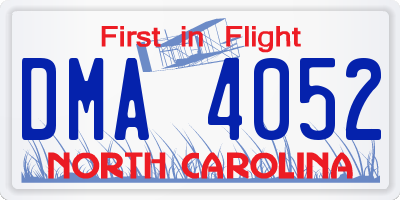 NC license plate DMA4052