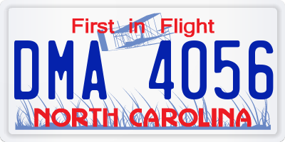 NC license plate DMA4056