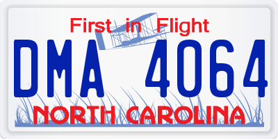 NC license plate DMA4064