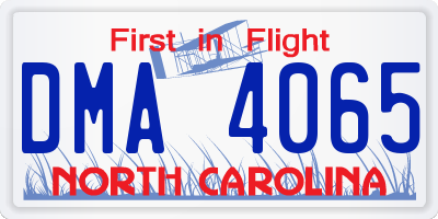 NC license plate DMA4065