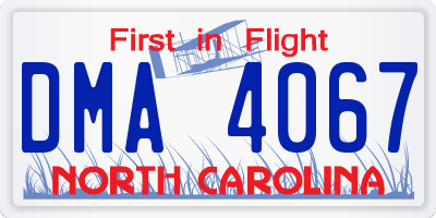 NC license plate DMA4067