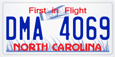 NC license plate DMA4069