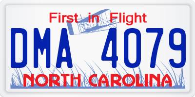 NC license plate DMA4079