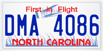NC license plate DMA4086