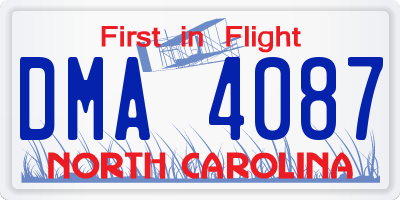 NC license plate DMA4087