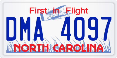 NC license plate DMA4097