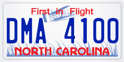 NC license plate DMA4100