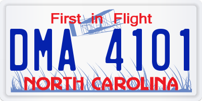 NC license plate DMA4101